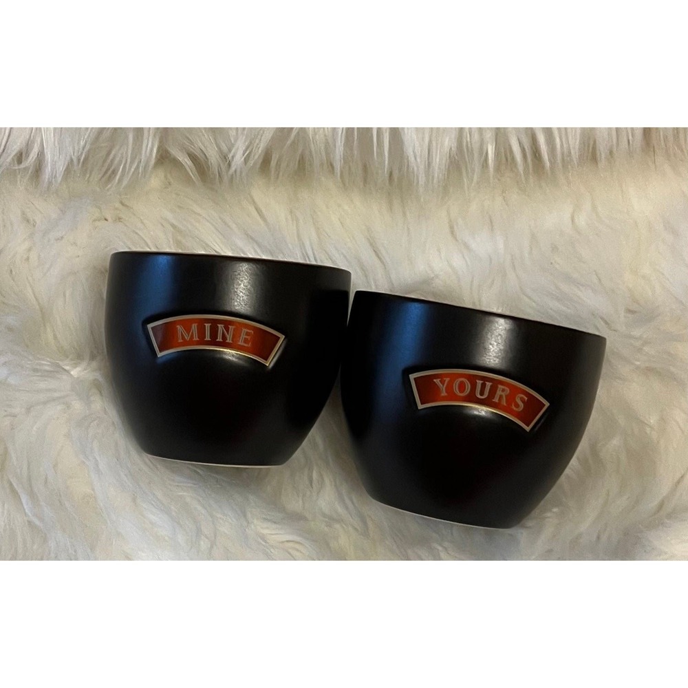 Baileys Irish Cream Mine and Yours Ceramic Mug Set Black and Gold 2 Piece